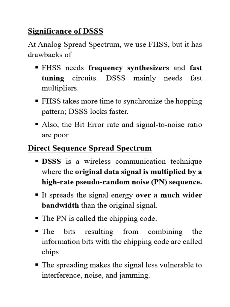 Direct Sequence Spread Spectrum | PDF | Transmitter | Electronic ...