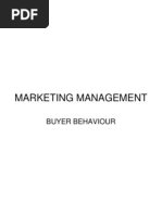 Marketing Management: Buyer Behaviour