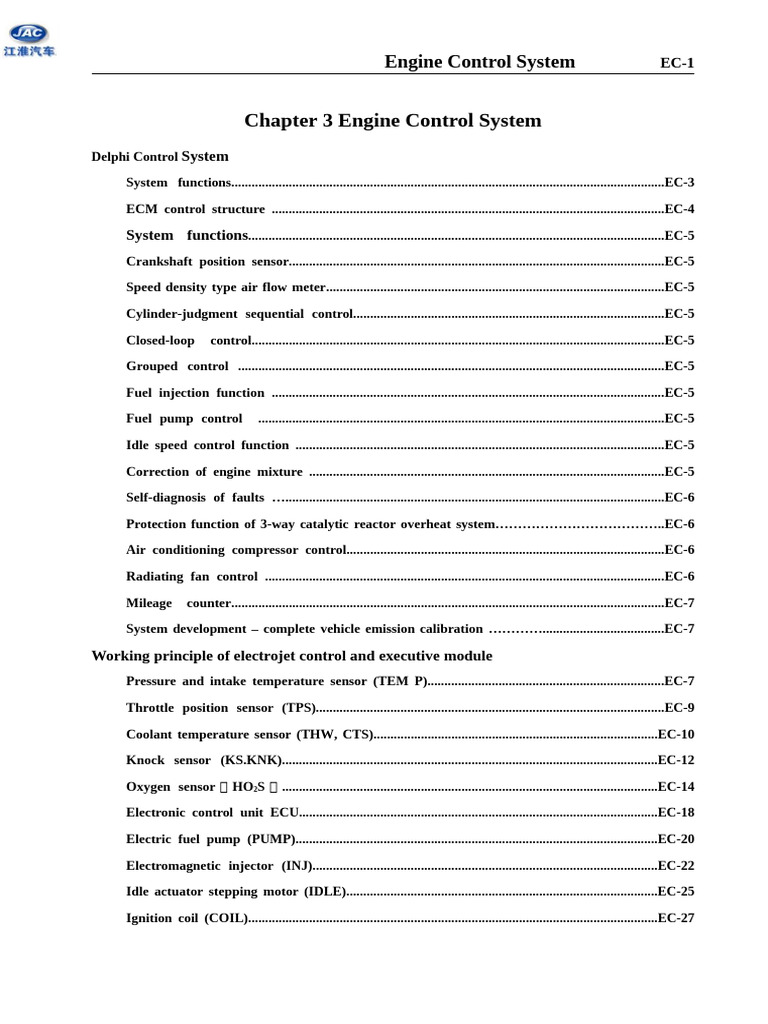 5 Engine Control System | PDF | Throttle | Engines