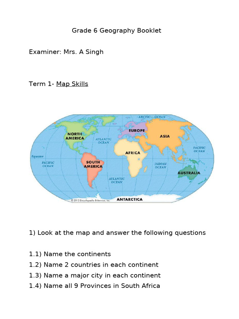Grade 6AS Geography | PDF
