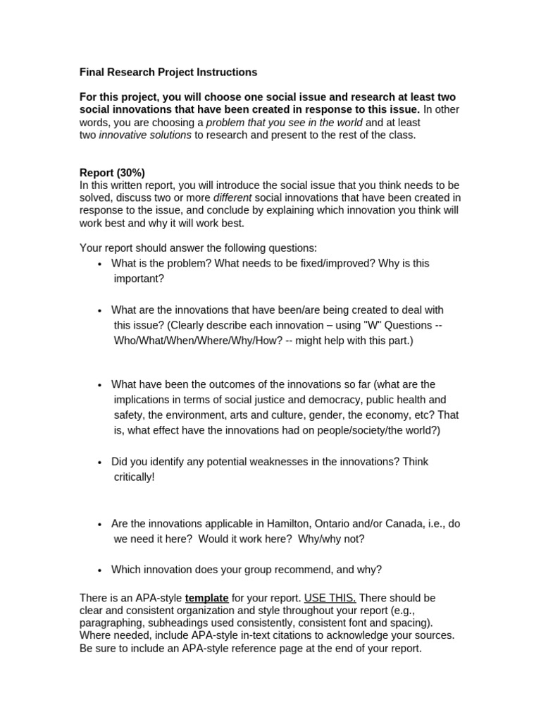 Final Project Instructions | PDF