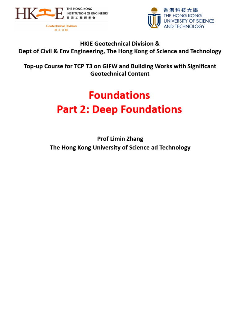 07 - Zhang Limin - Deep Foundations | PDF | Strength Of Materials ...