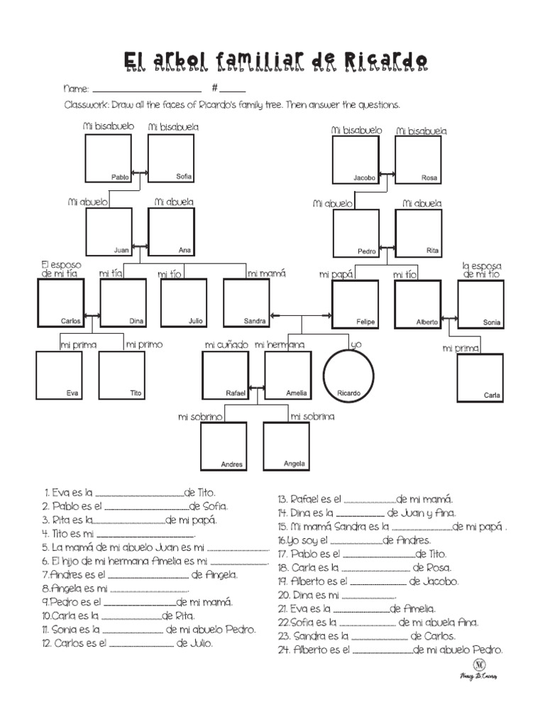 Family Tree 4 Activities | PDF