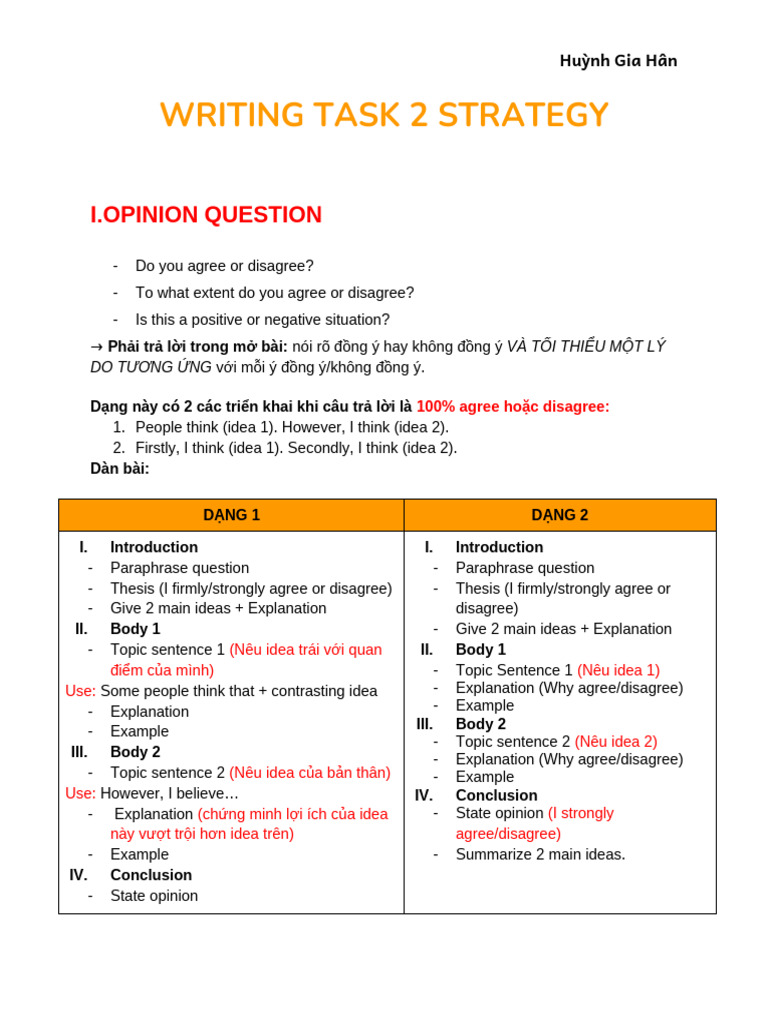 Writing Task 2 Strategy | PDF