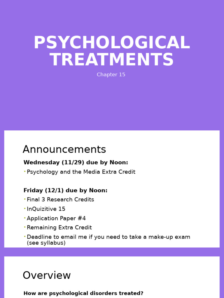 Chapter 15 - Psychological Treatments (SC) | PDF | Psychotherapy ...