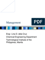 Management: Engr. Lina D. Dela Cruz Chemical Engineering Department Technological Institute of The Philippines, Manila