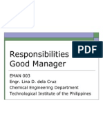 EMAN 003 Responsibilities of A Good Manager