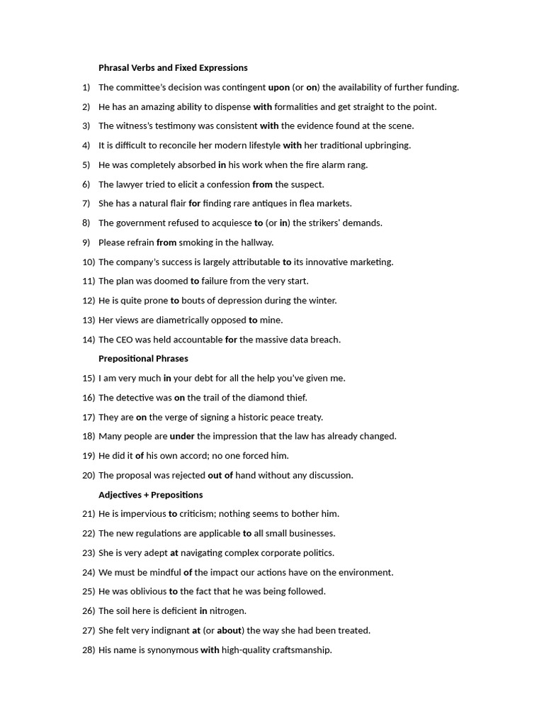 Phrasal Verbs and Fixed Expressions | PDF | Syntax | Linguistic Morphology