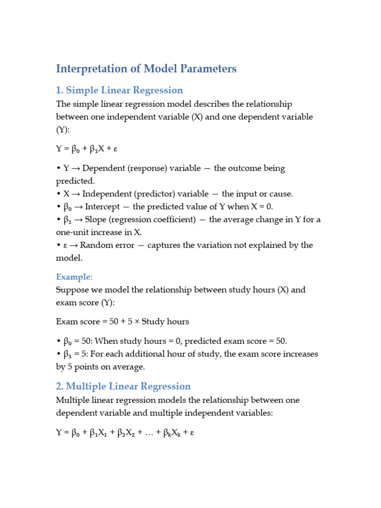 Model Parameter Interpretation | PDF