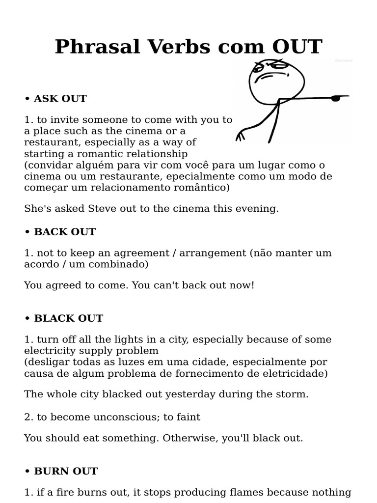 Phrasal Verbs com OUT | PDF