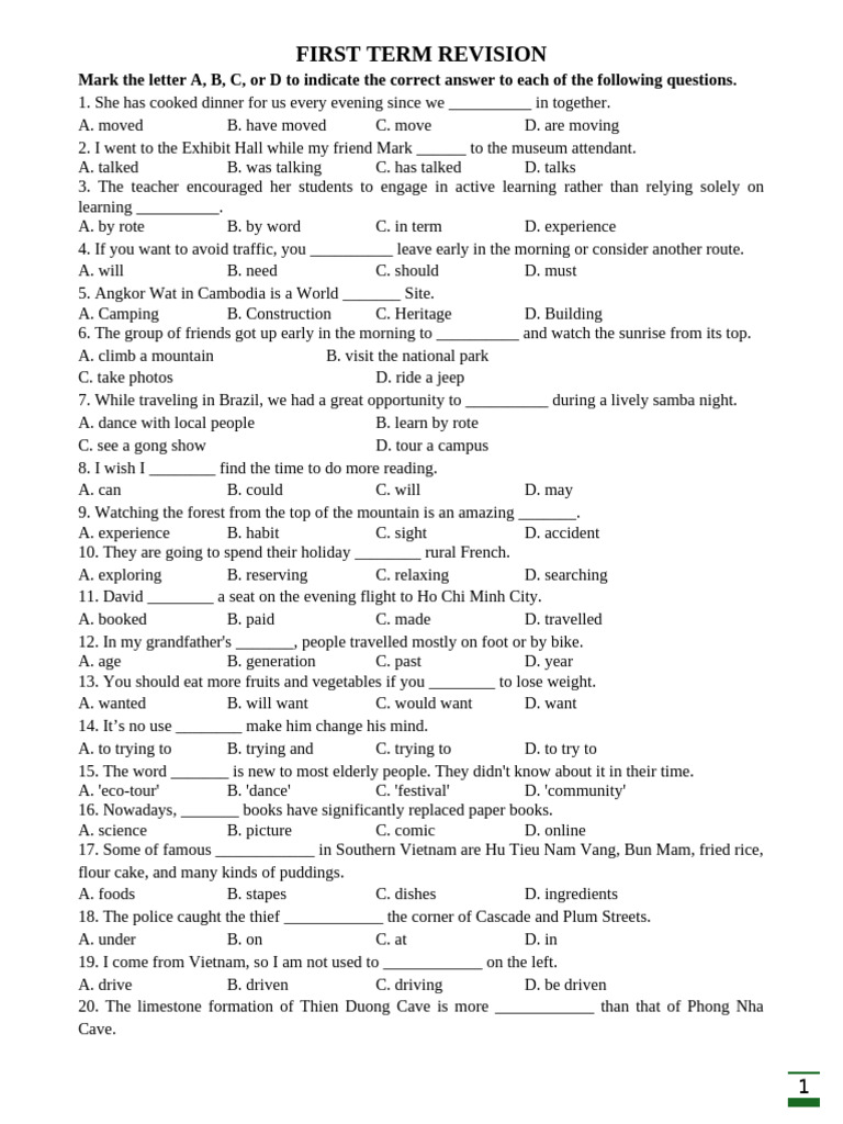 E9 - First Endterm Revision | PDF | Wheel | Body Language