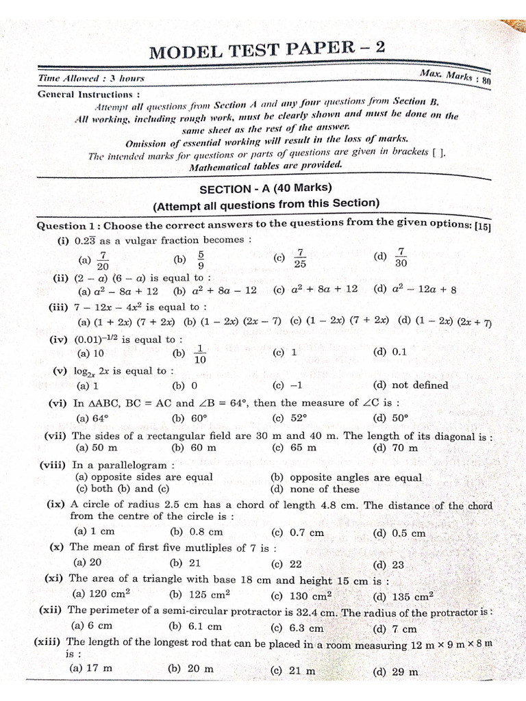Math SP 2,3 CL 9 | PDF