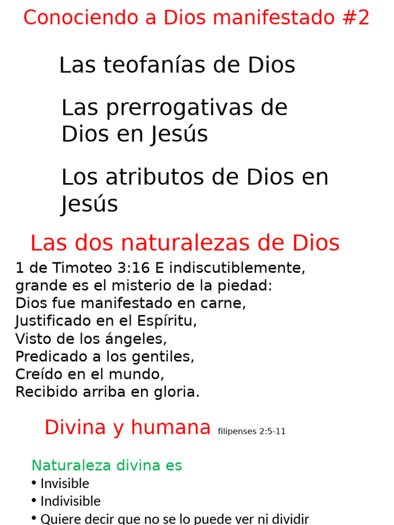 Conociendo A Dios Manifestado #2 | PDF | Jesús | Dios