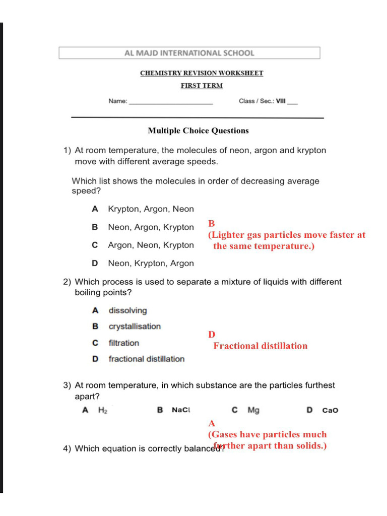 Chemistry Notes, Chapter 3 | PDF