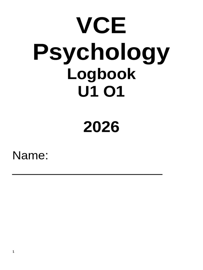 U1 O1 Logbook Report Psychology 2025 | PDF | Experiment | Methodology