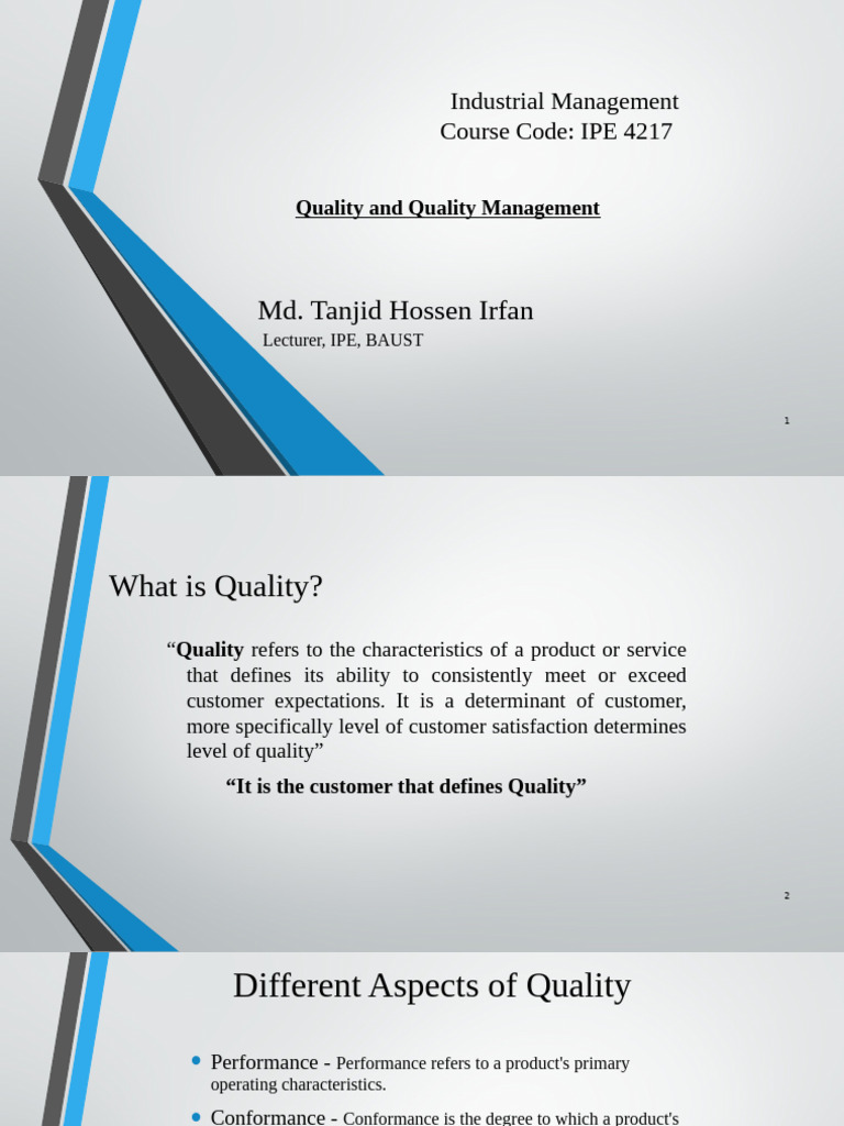 Quality Management | PDF