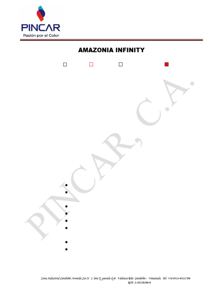 Amazonia Infinity Pincar | PDF | Pintar | Materiales