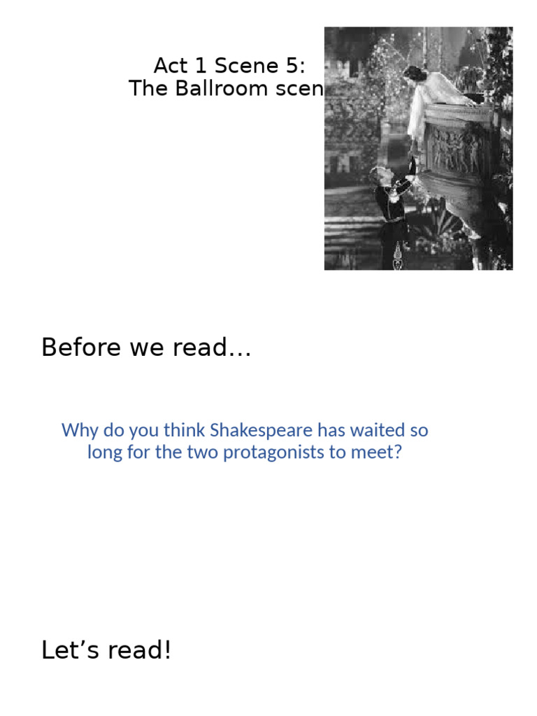 Act 1 Scene 5 Double Lesson Romeo and Juliet | PDF | Characters In ...