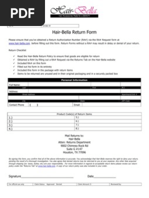 Return Form