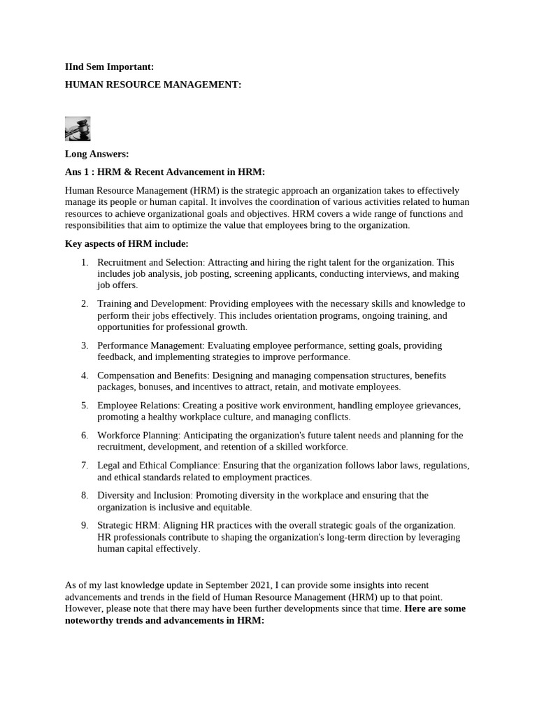 Human Resource Management Sem | PDF | Cost Of Living | Human Resource ...