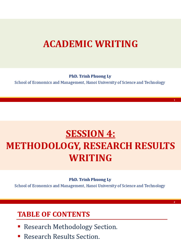 Academic Writing - Session 4 - ENG | PDF | Methodology | Statistics