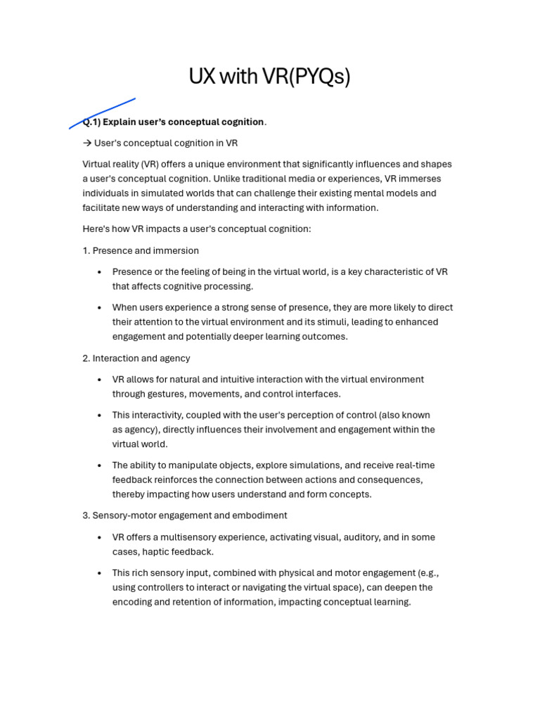 VR MIQs | PDF | Virtual Reality | Usability