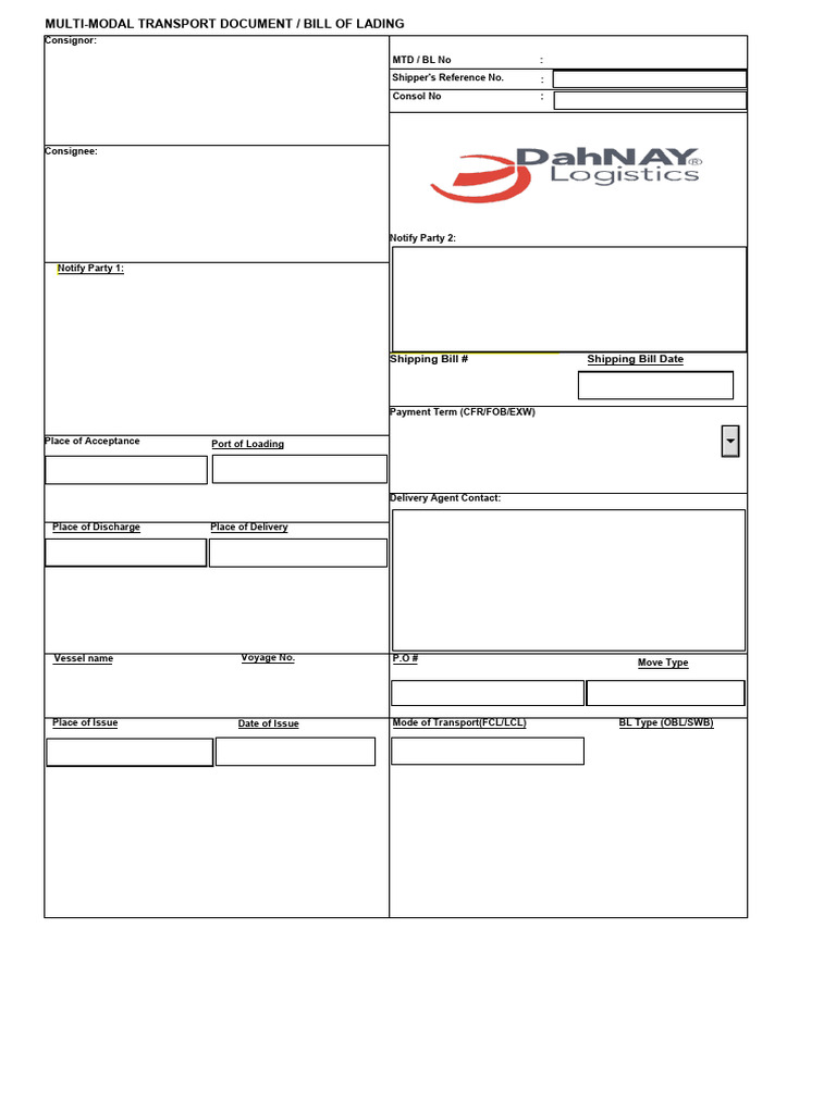 BL Draft | PDF | Logistics | Transport