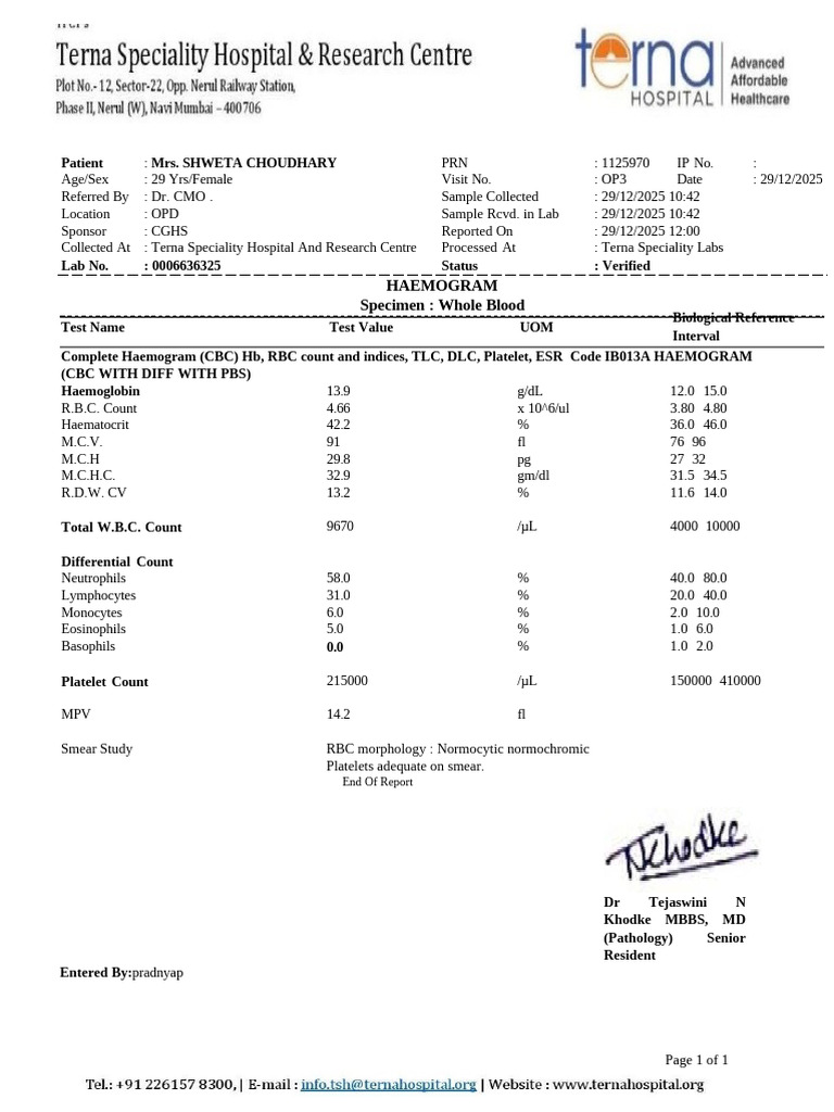 Mrs. SHWETA CHOUDHARY (2) | PDF | Vitamin D | Glycated Hemoglobin