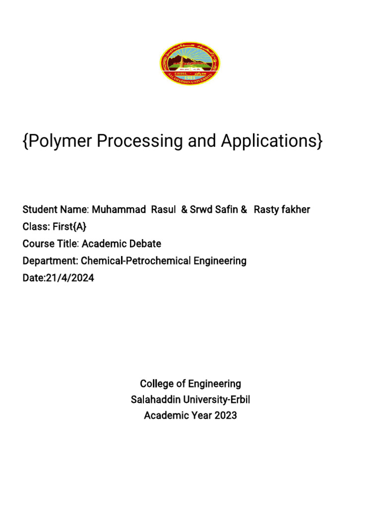 Polymer Processing and Applications | PDF | Extrusion | Polymers