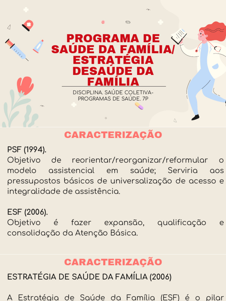 PSF e ESF | PDF | Serviços públicos | Programas sociais