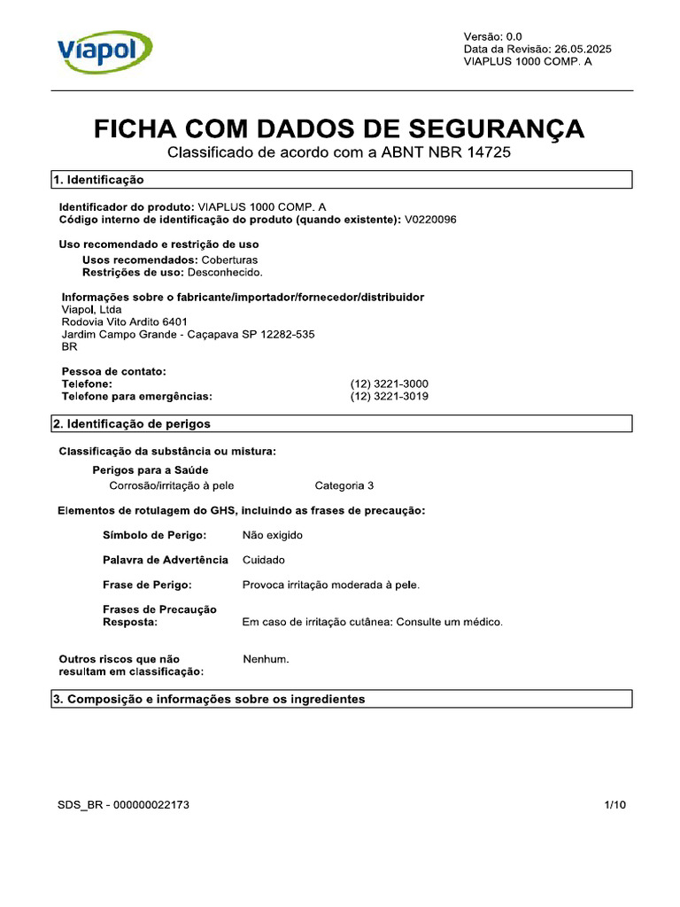 FDS - Viaplus 1000 - Viapol | PDF