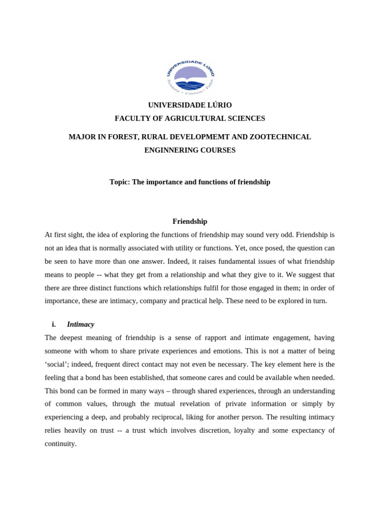 Friendship Lesson and Mini Test | PDF | Intimate Relationships | Friendship
