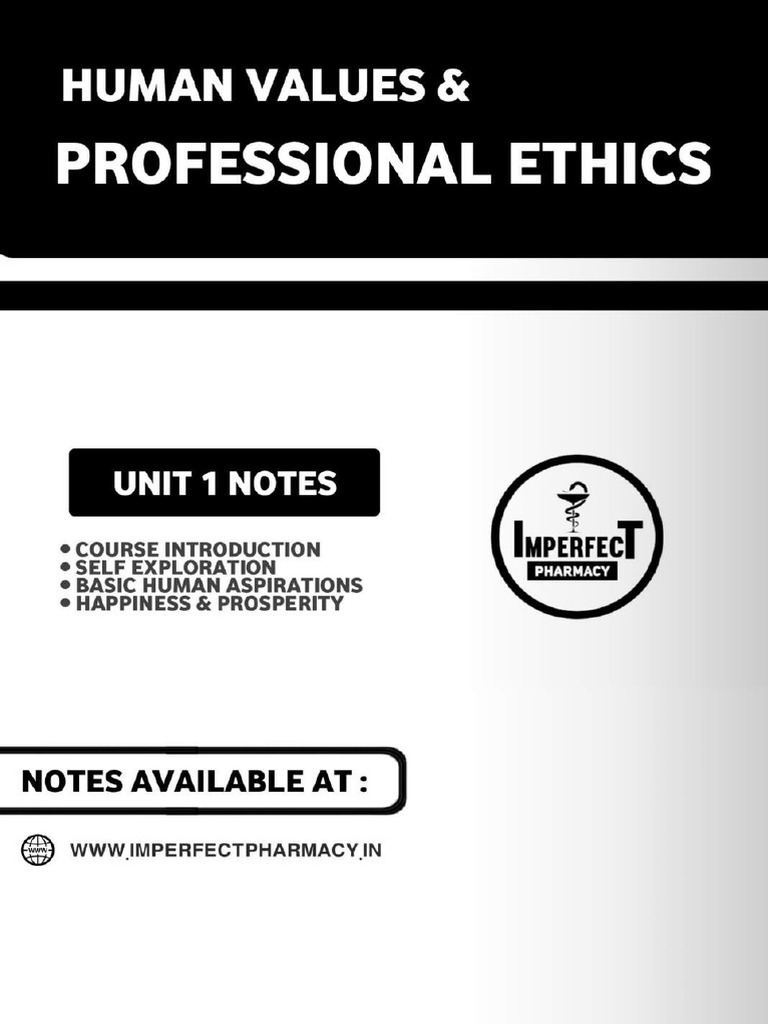 UNIT 1 Human Values Ethics Imperfect Pharmacy Compressed - PDF ...