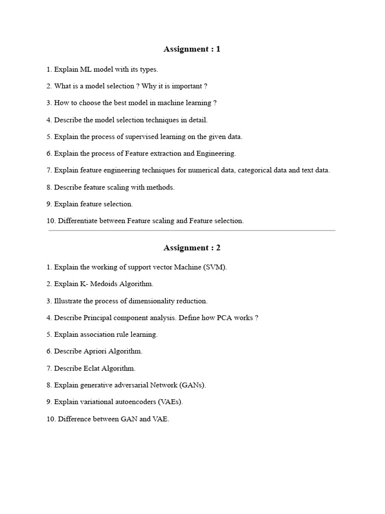 AAM Assignment 1 & 2 | PDF