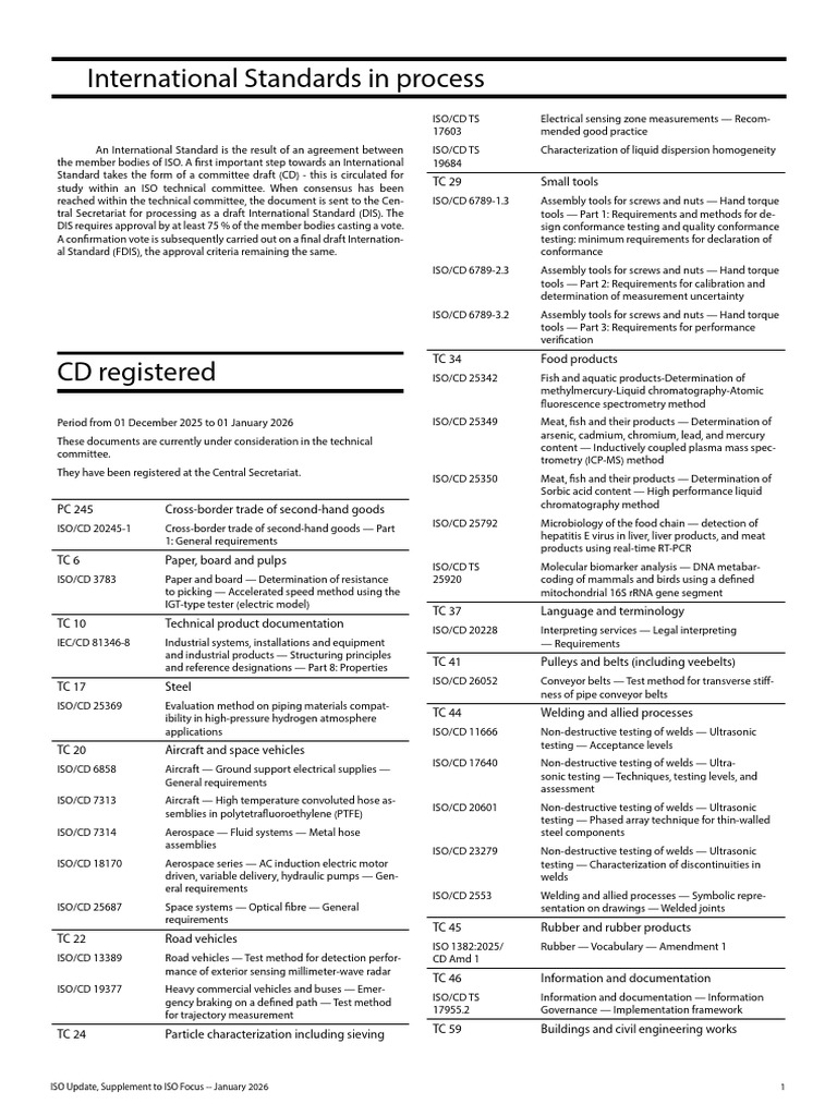 ISO Update, December 1, 2025 To January 1, 2026 | PDF | International ...
