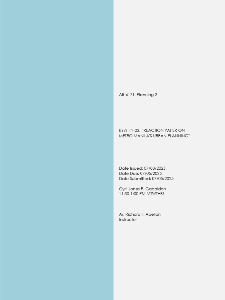 RSW Cover Page Template | PDF