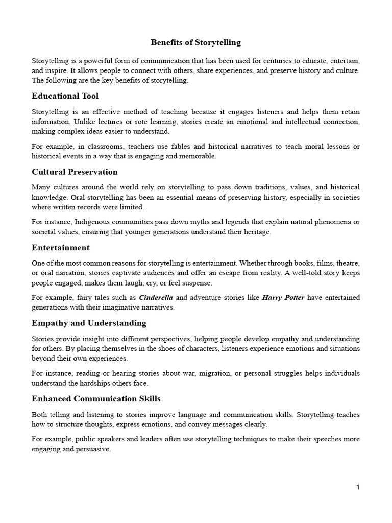 The Art of Storytelling Module II Notes | PDF | Storytelling | Narrative