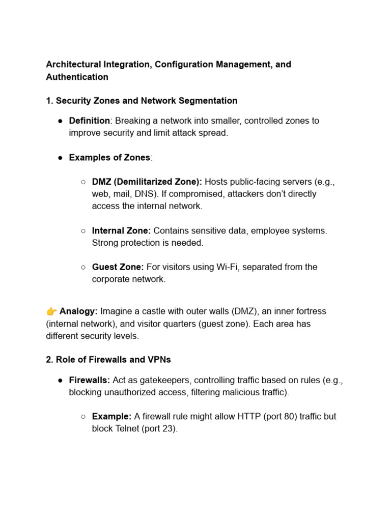 Architectural Integration, Configuration Management, and Authentication ...