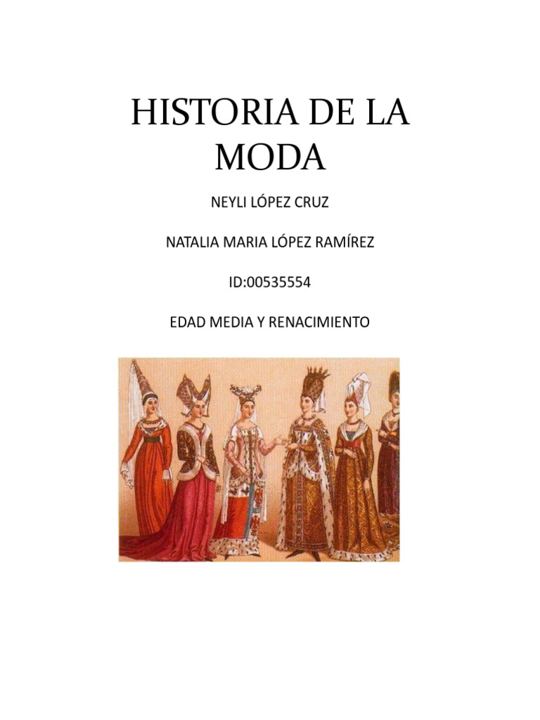 Edad Media Historia de La Moda | PDF | Moda | Ropa