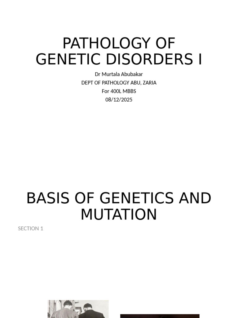 Intro Pathology Lecture On Genetics Final Students | PDF | Genetic ...