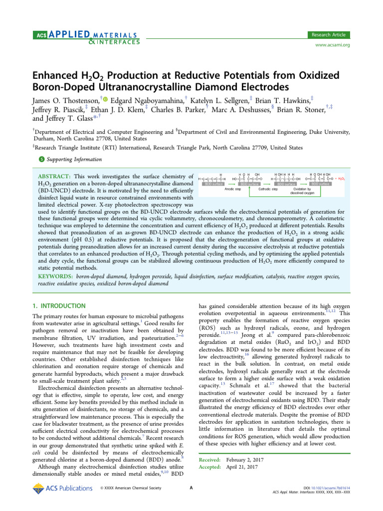 Enhanced H2O2 Production at Reductive Potentials | PDF | Anode | Cathode