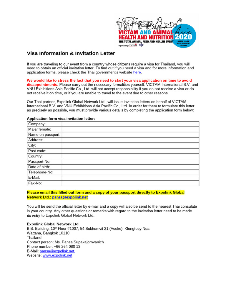 Visa Invitation Form | PDF | Travel Visa | International Law