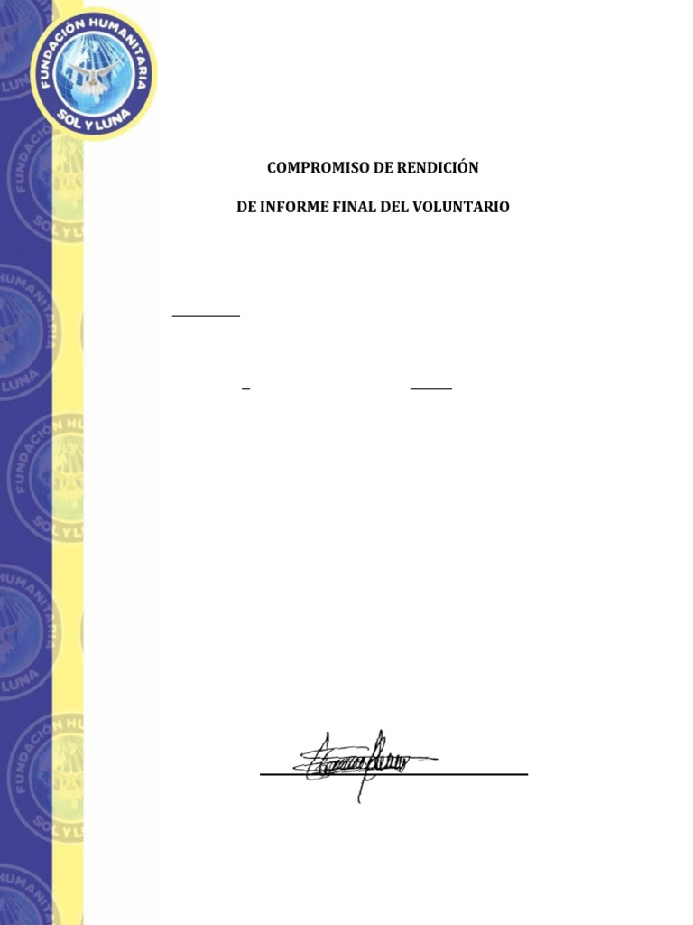 Compromiso Informe Final Voluntariado Fhsyl | PDF