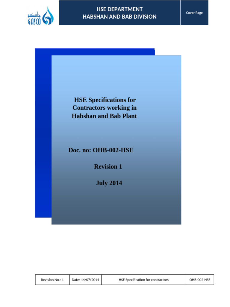HSE Requirements For Contractors Form Only | PDF | Personal Protective ...
