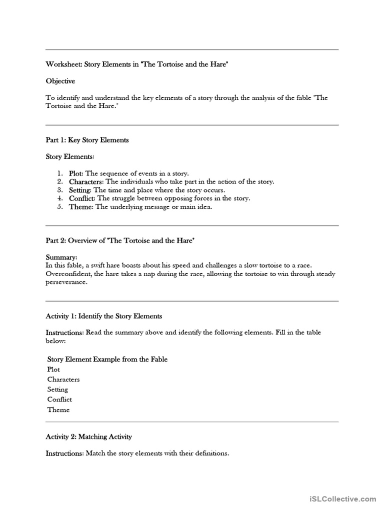 Story Elements For Reading and Comprehension | PDF | Plot (Narrative)