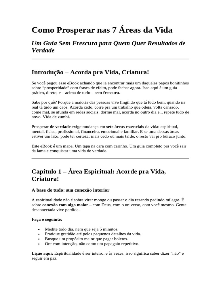 Como Prosperar Nas 7 Áreas Da Vida | PDF | Emoções | Família