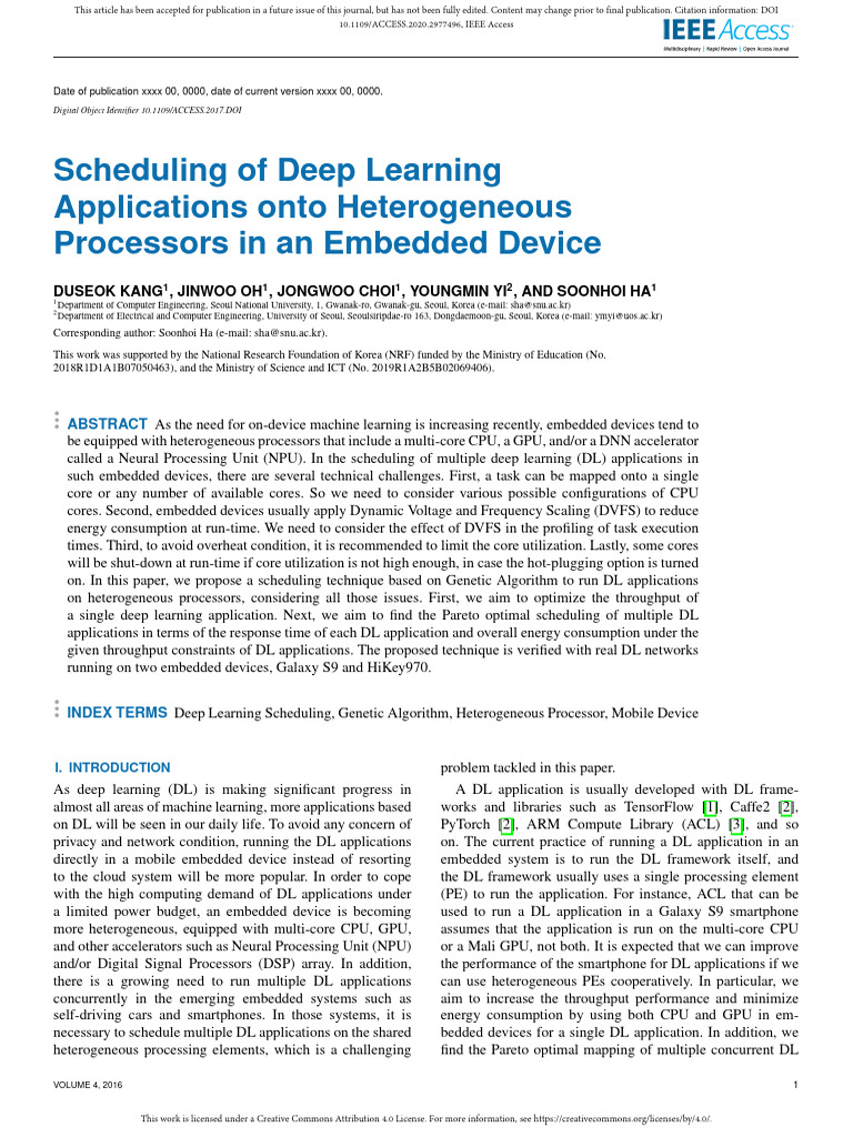 Scheduling of Deep Learning Applications Onto Hete | PDF | Multi Core ...