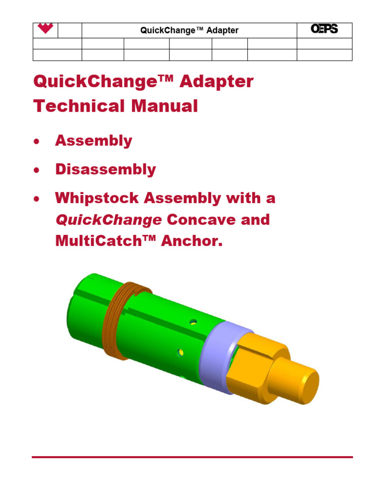 Quick change adapter | PDF | Copyright | Screw