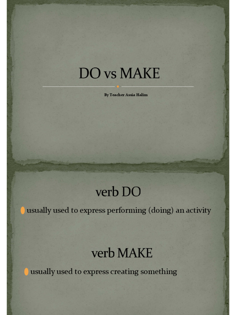 Do vs Make Collocations Vocabulary | PDF