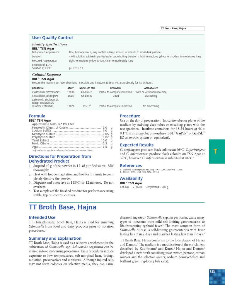 TT Broth Base Hajna | PDF | Salmonella | Iodine